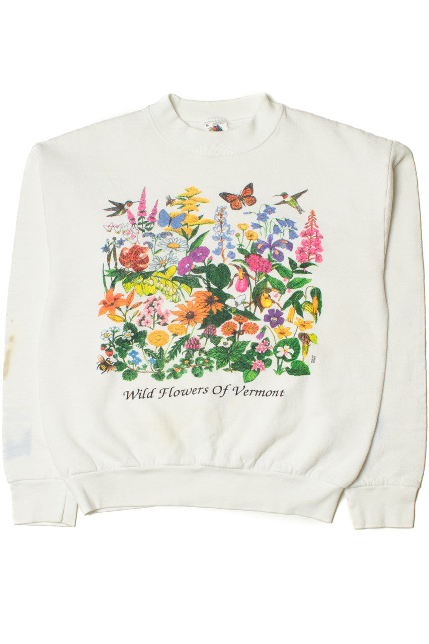 Vintage 1992 "Wild Flowers Of Vermont" Sweatshirt
