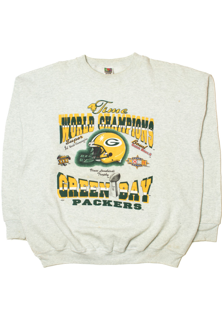 Vintage Green Bay Packers "4 Time World Champions" Sweatshirt