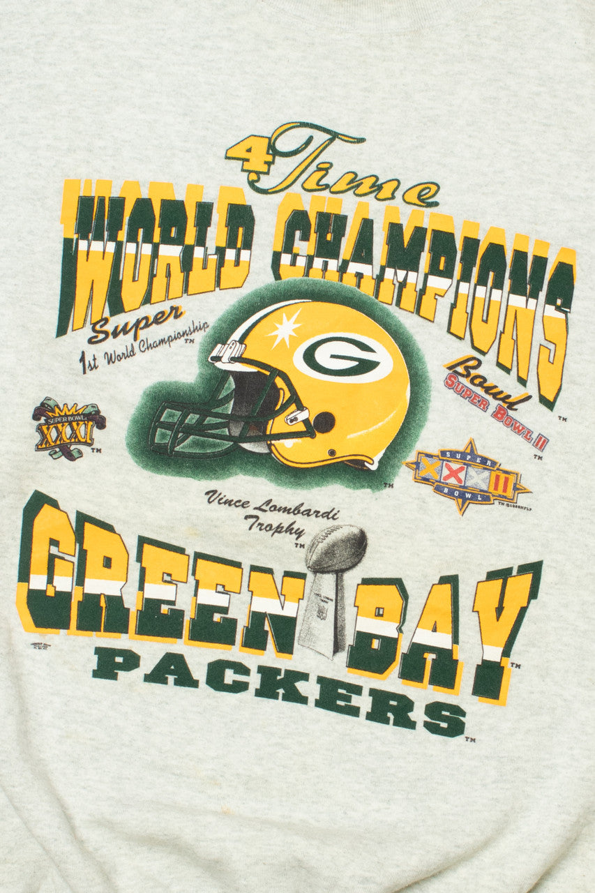 Vintage Green Bay Packers "4 Time World Champions" Sweatshirt