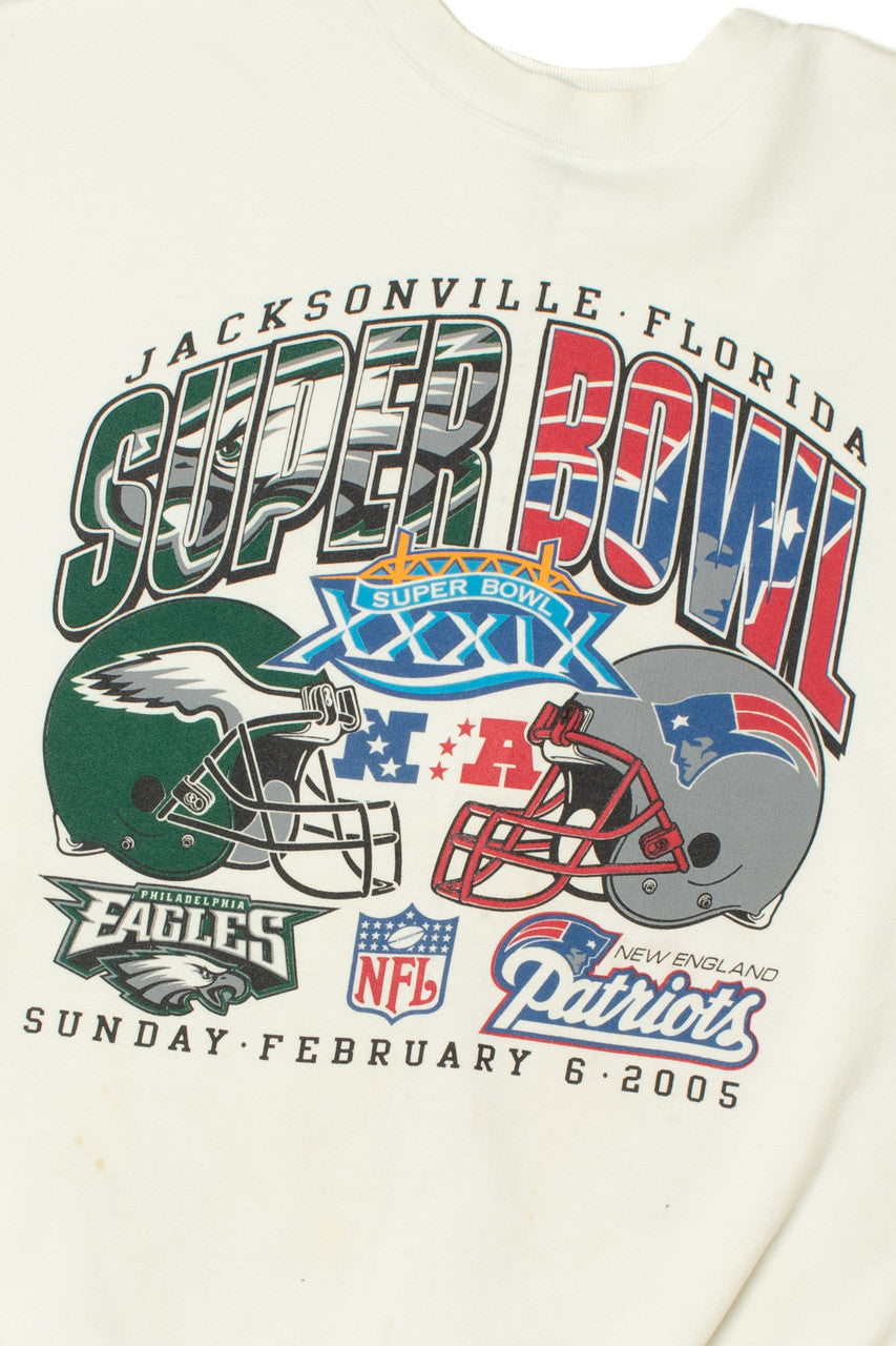 2005 Super Bowl XXXIX Eagles Vs Patriots Sweatshirt