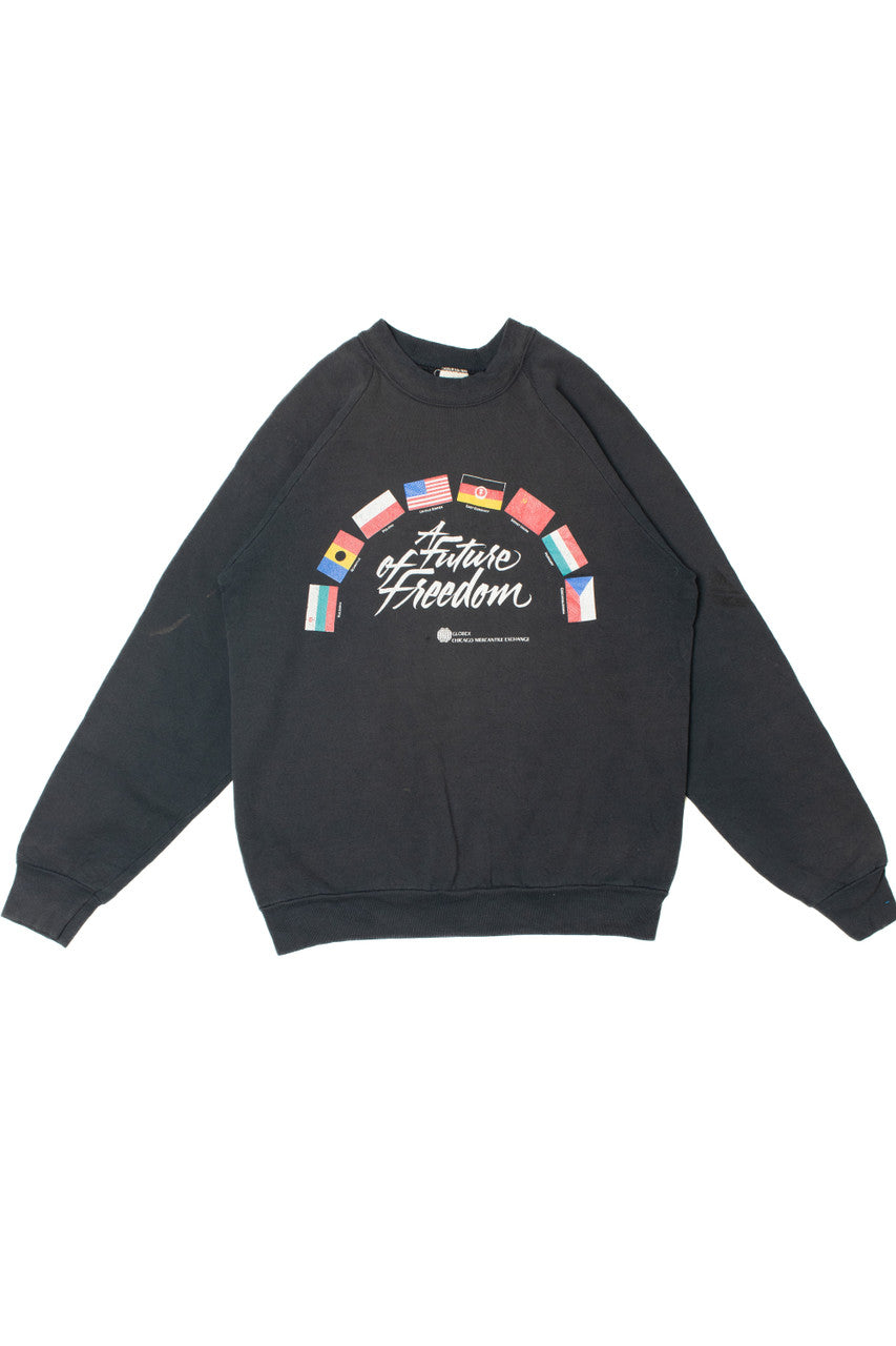 Vintage "A Future Of Freedom" Globex CME Trading Sweatshirt