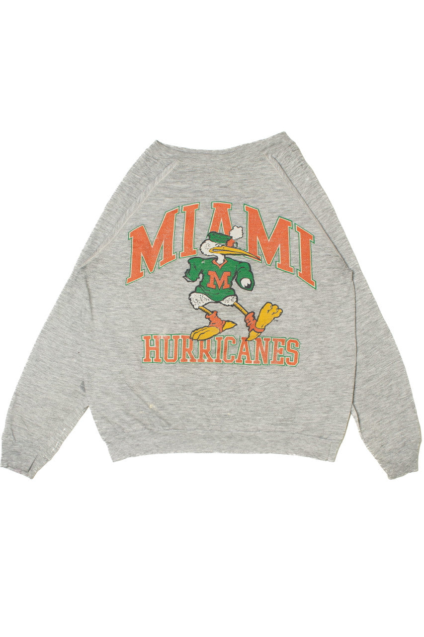 Vintage Miami Hurricanes Ibis Mascot Thin Sweatshirt 9770