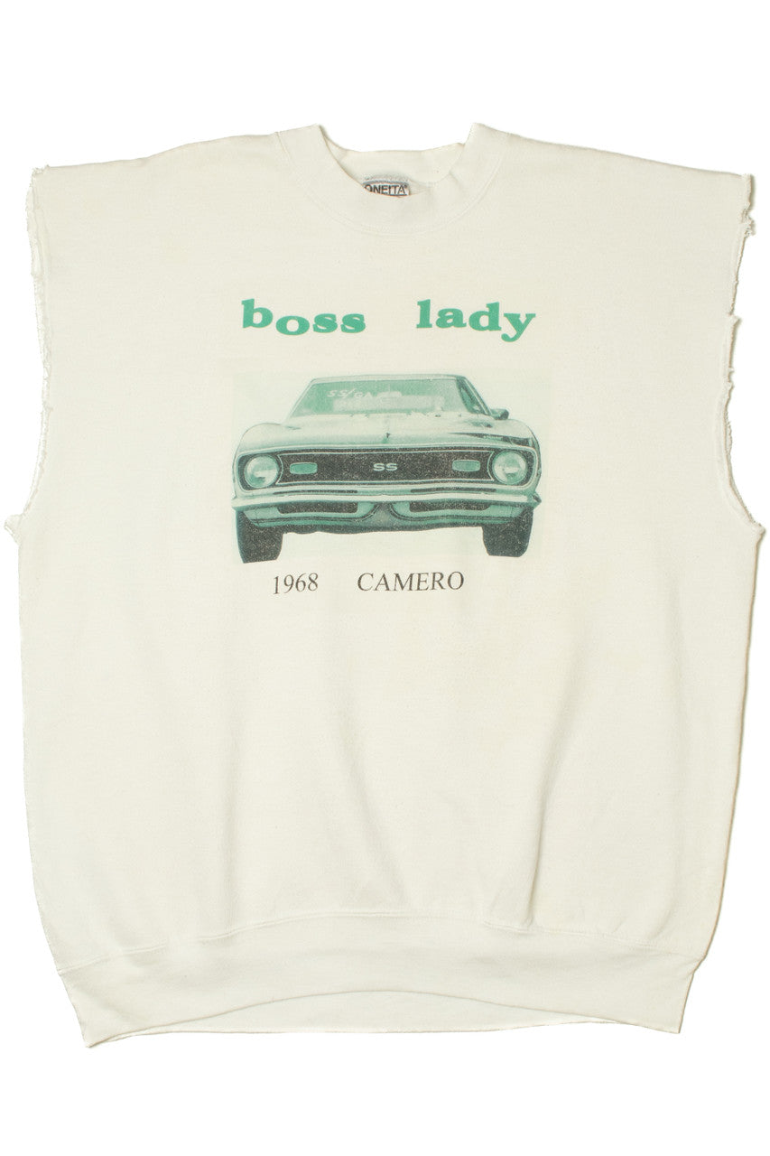 Vintage "Boss Lady" 1968 Camero Cut Off Sleeves Sweatshirt