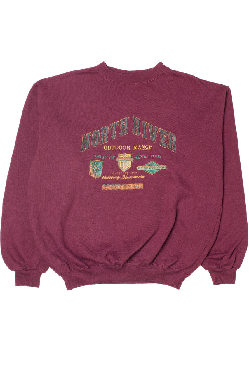 Vintage "North River" Wildlife Adventure Embroidered Sweatshirt