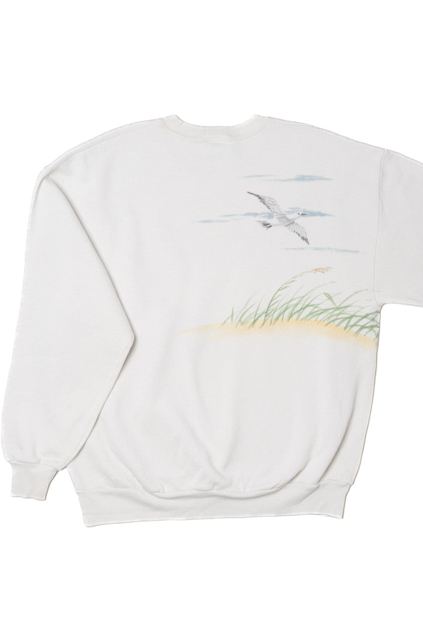 Vintage Lighthouse Coastal Scene Wraparound Print Sweatshirt