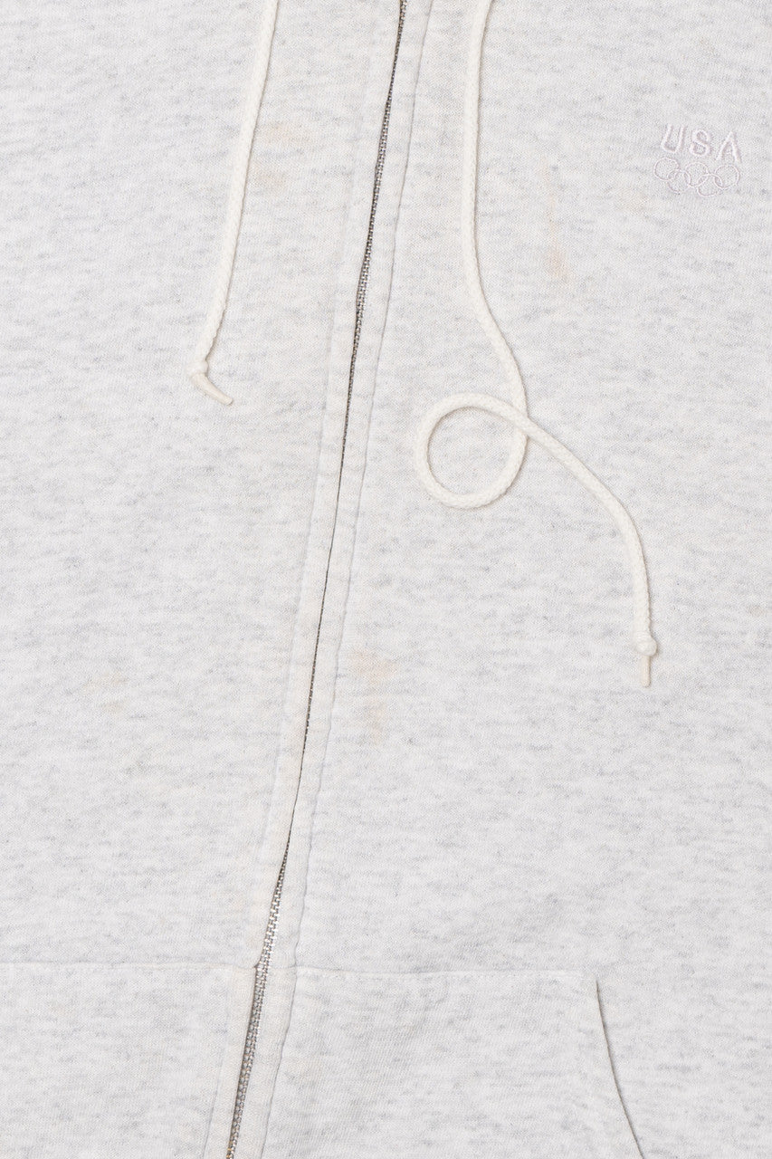 Vintage USA Olympics Embroidered Logo Zip Hoodie Sweatshirt