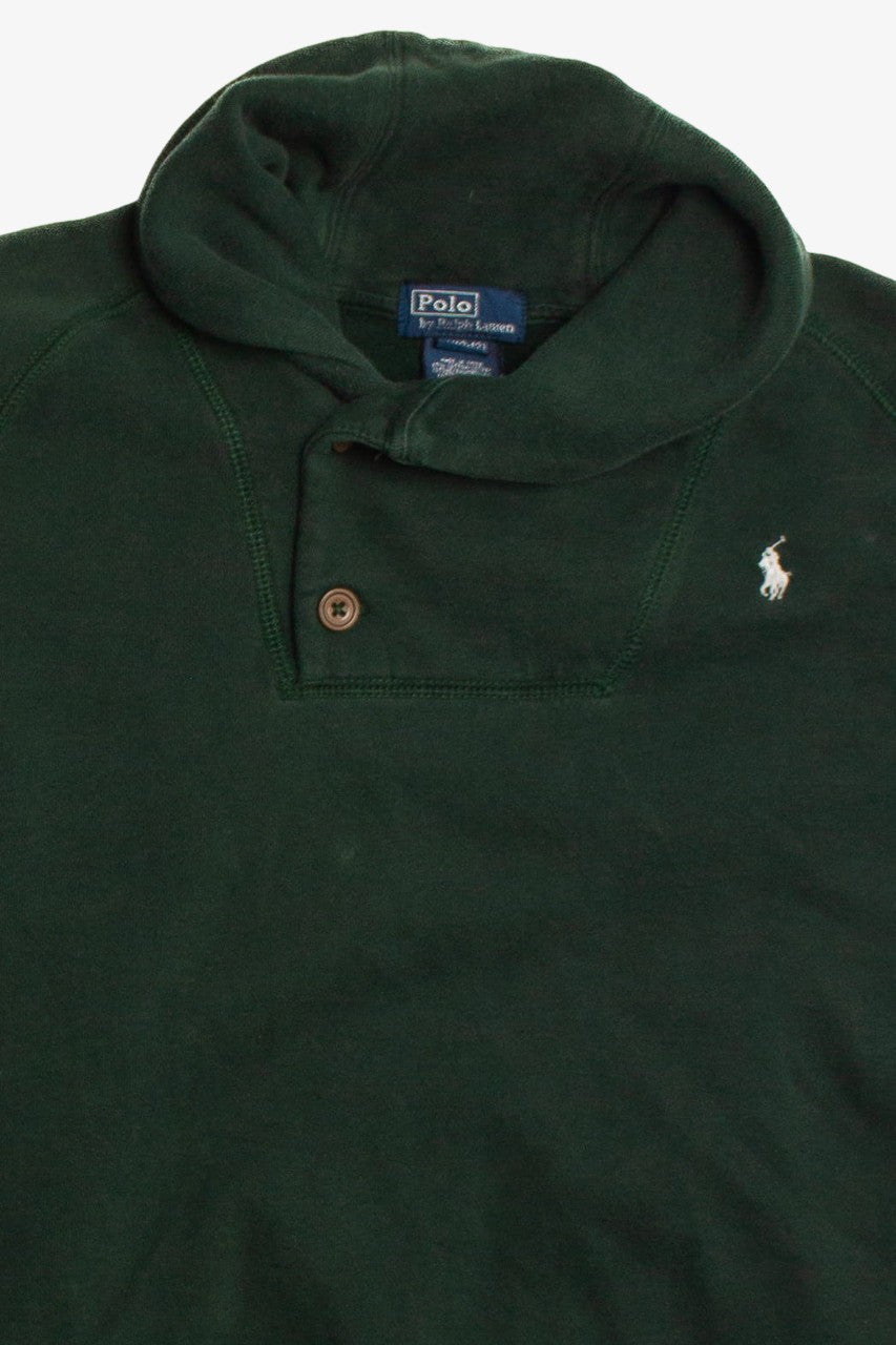 Vintage Green Polo Cowl Neck Sweatshirt (1990s)
