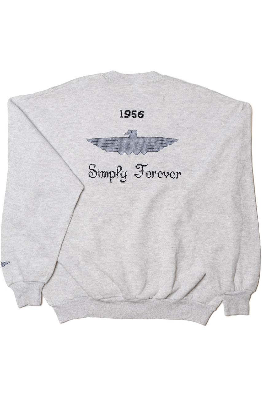 Vintage "Timeless Thunderbird" Hand Embroidered Cross Stitched Sweatshirt