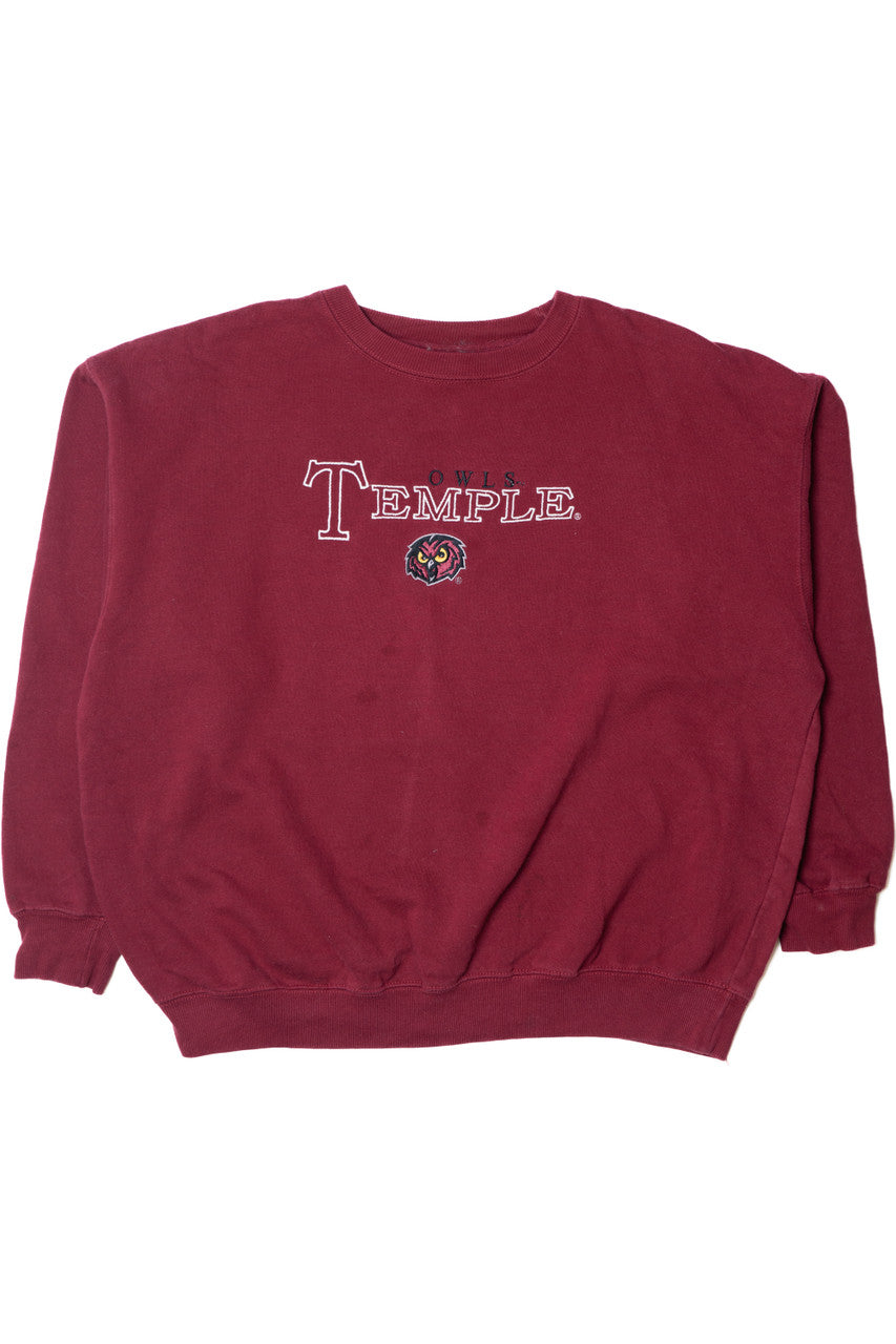 Vintage Temple University Owls Embroidered Sweatshirt