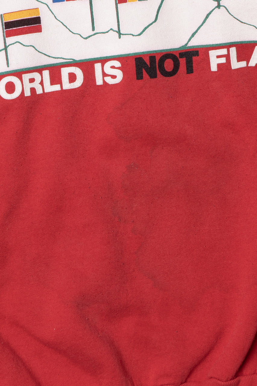Vintage "Ski International The World Is Not Flat" Sweatshirt