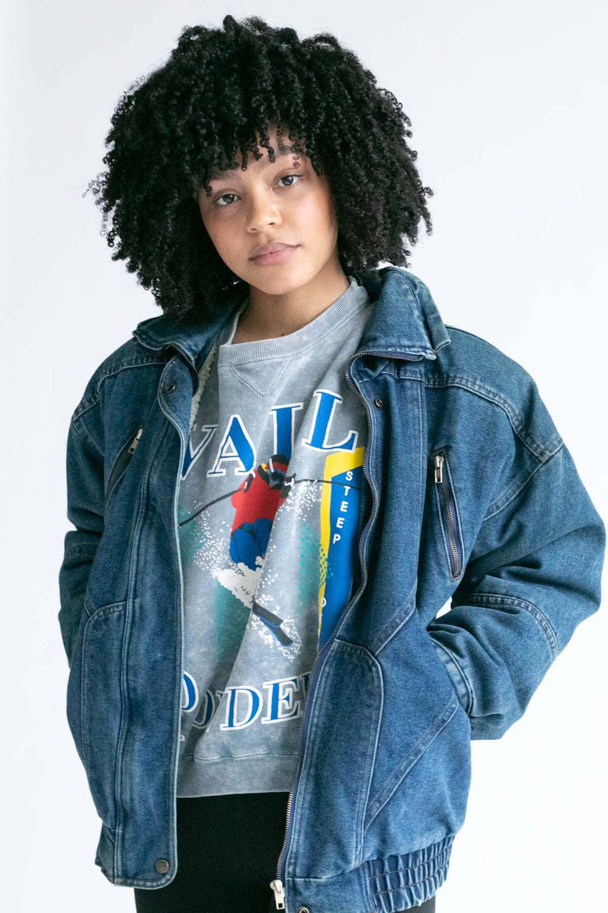 Vail Powder Loose Fit Vintage Sweatshirt