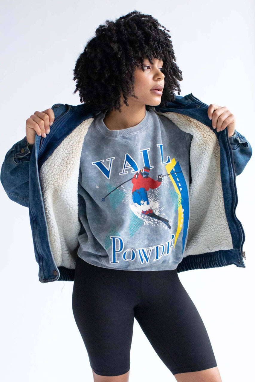 Vail Powder Loose Fit Vintage Sweatshirt