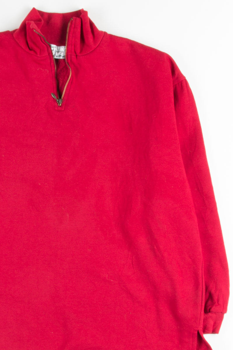Red Pullover Zip Up Sweatshirt