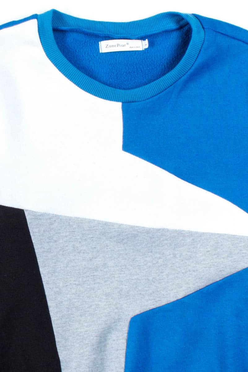 Blue Color Block Sweatshirt