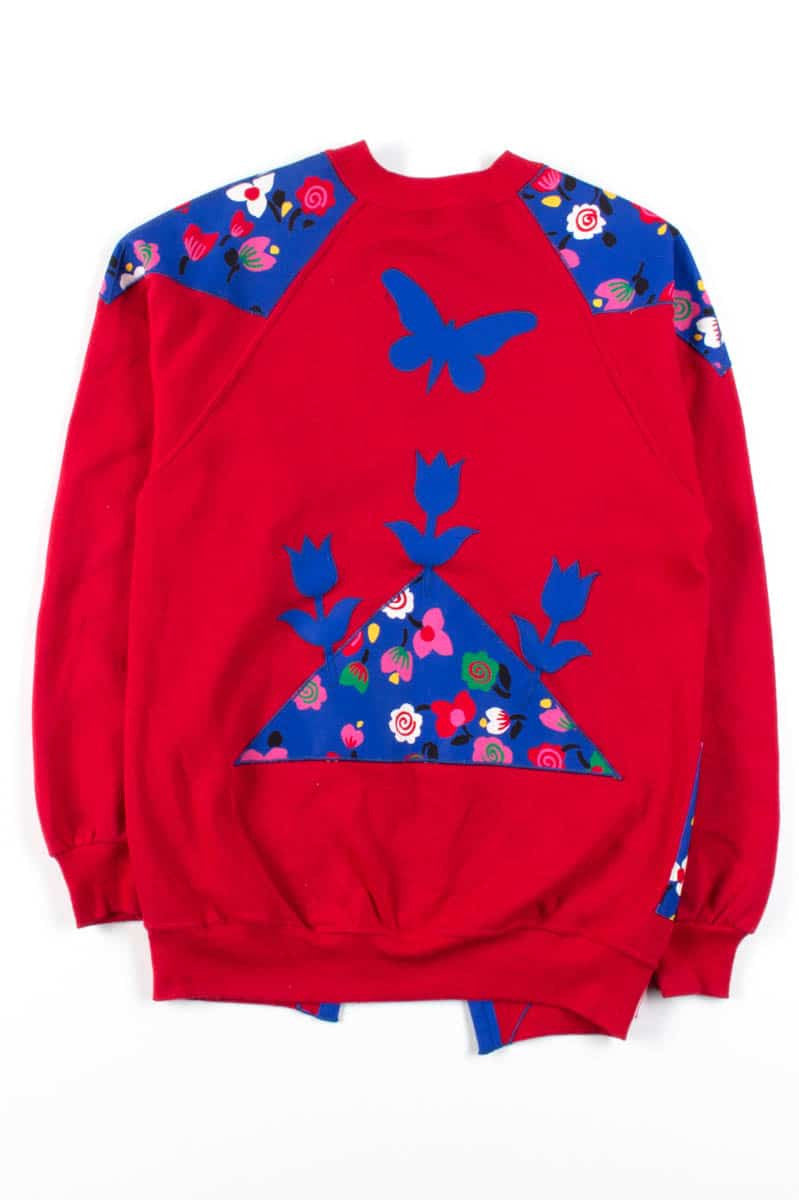 Blue Garden Open Front Sweatshirt
