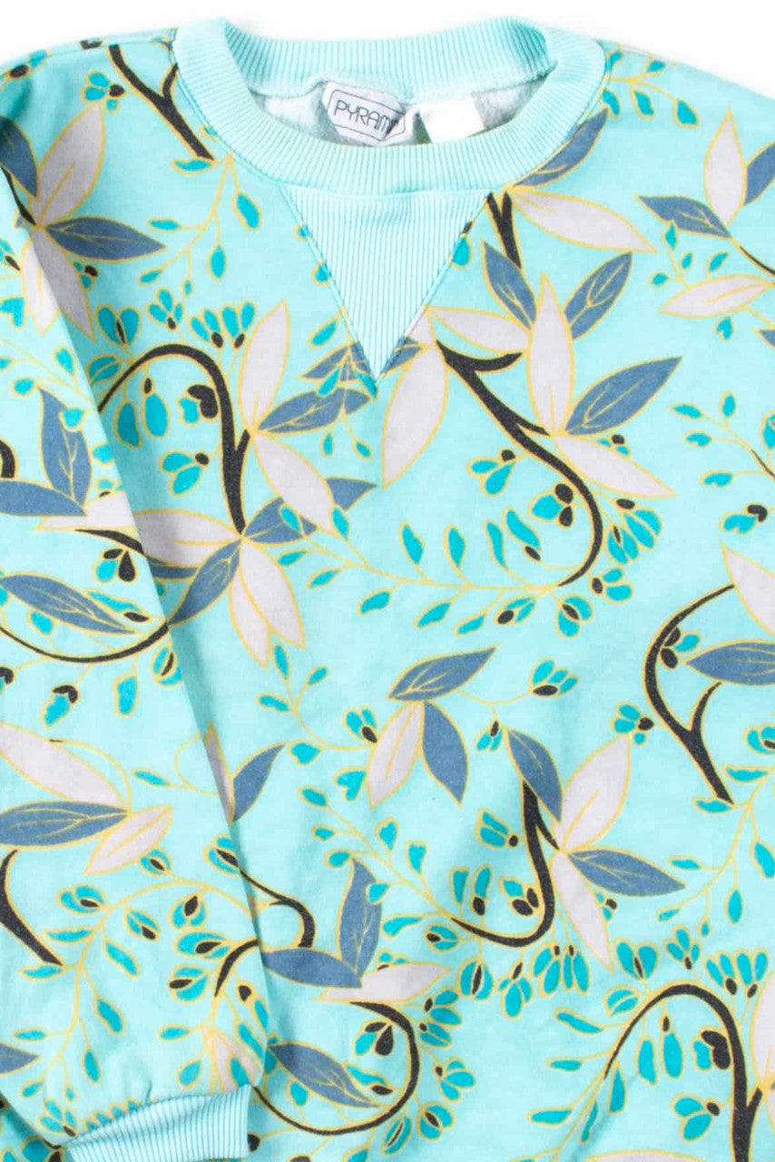 Mint Floral Pocket Sweatshirt