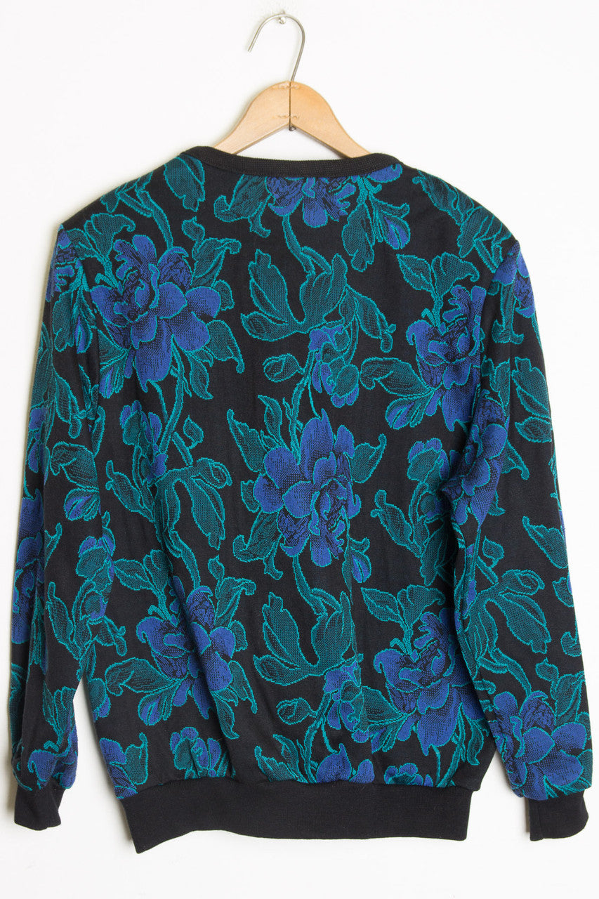Blue Floral Sweatshirt