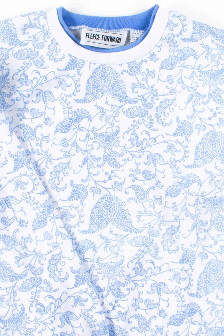 Blue Floral Paisley Sweatshirt