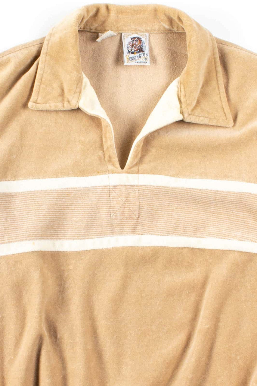 Tan Velvet Collared Sweatshirt