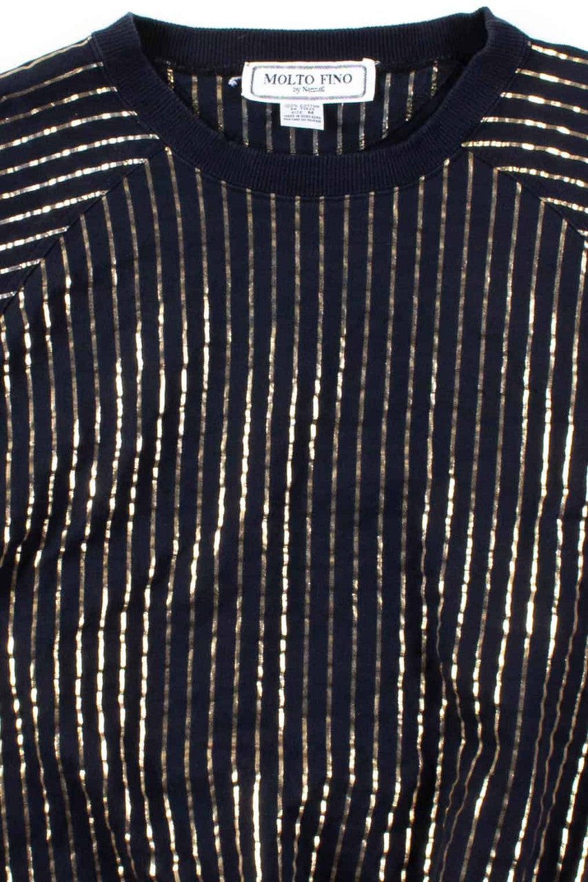 Metallic Gold Striped Sweatshirt