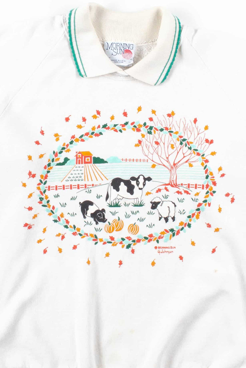 Vintage Barnyard Collared Sweatshirt