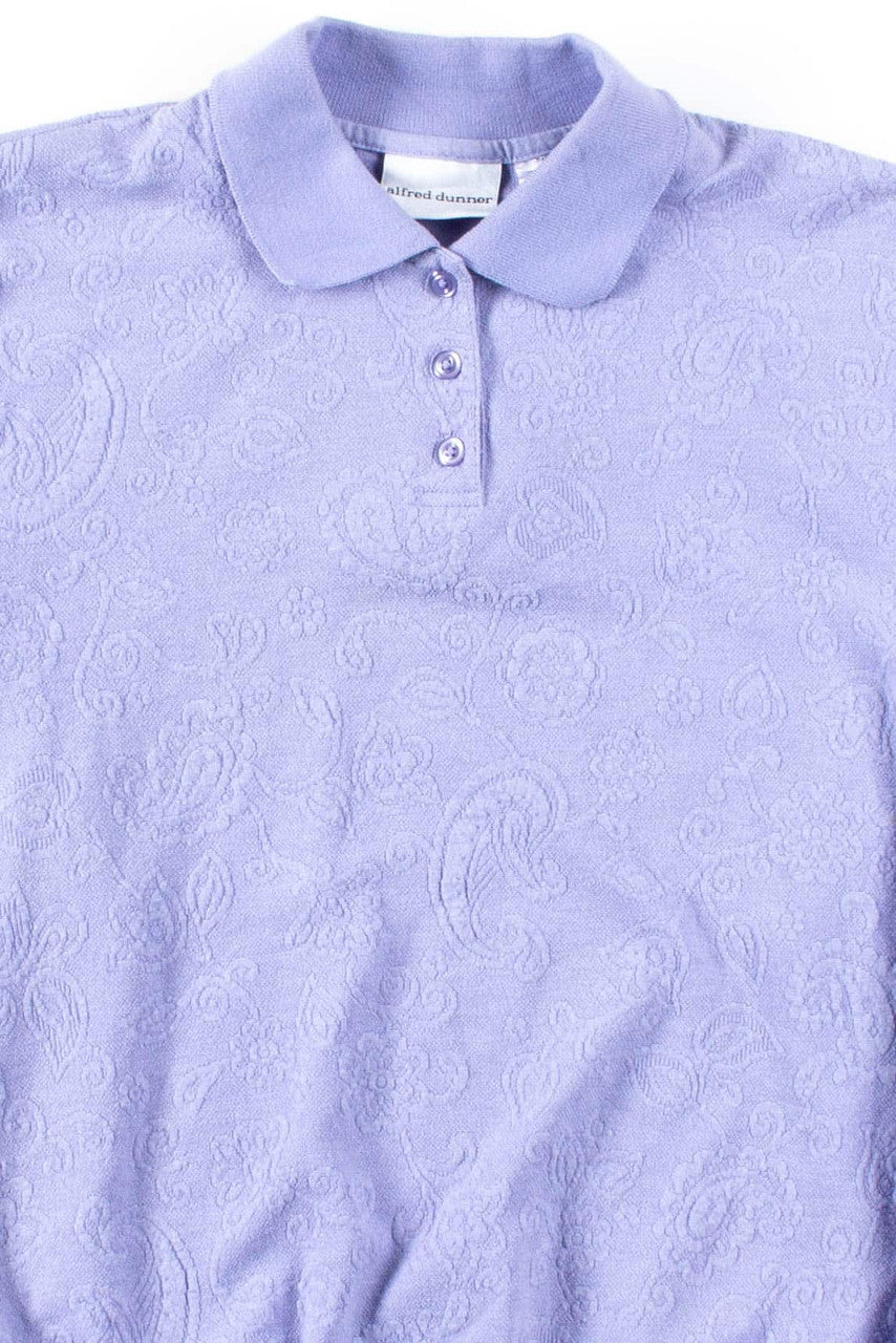 Lavender Floral Polo Sweatshirt