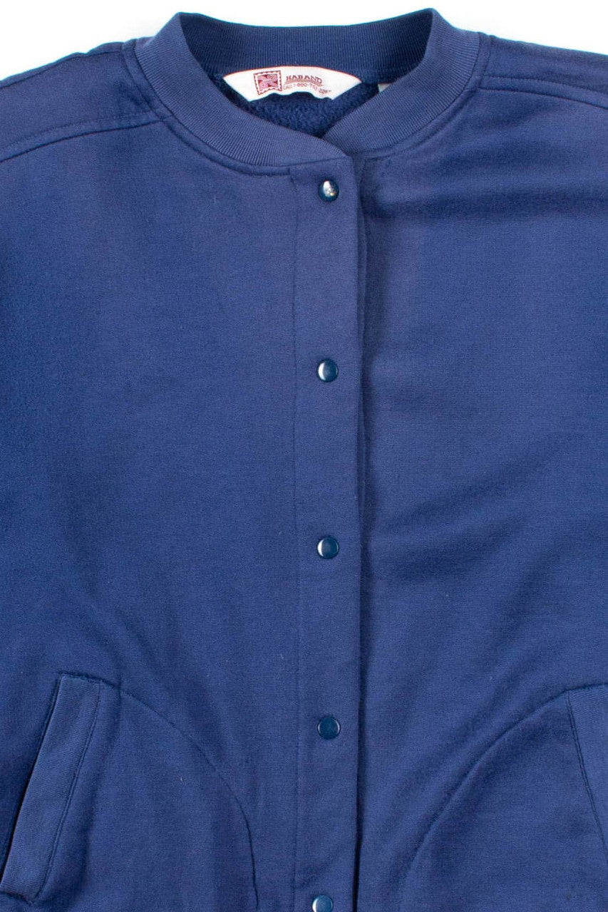 Blue Snap Button Up Sweatshirt