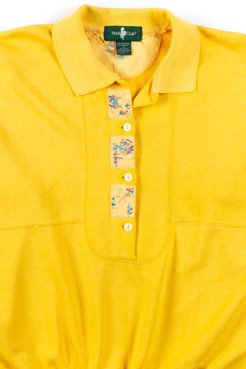 Yellow Accented Polo Sweatshirt