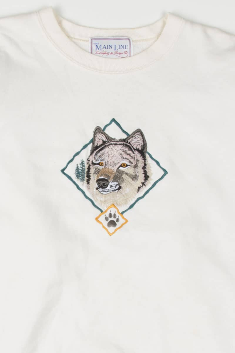Embroidered Wolf Sweatshirt