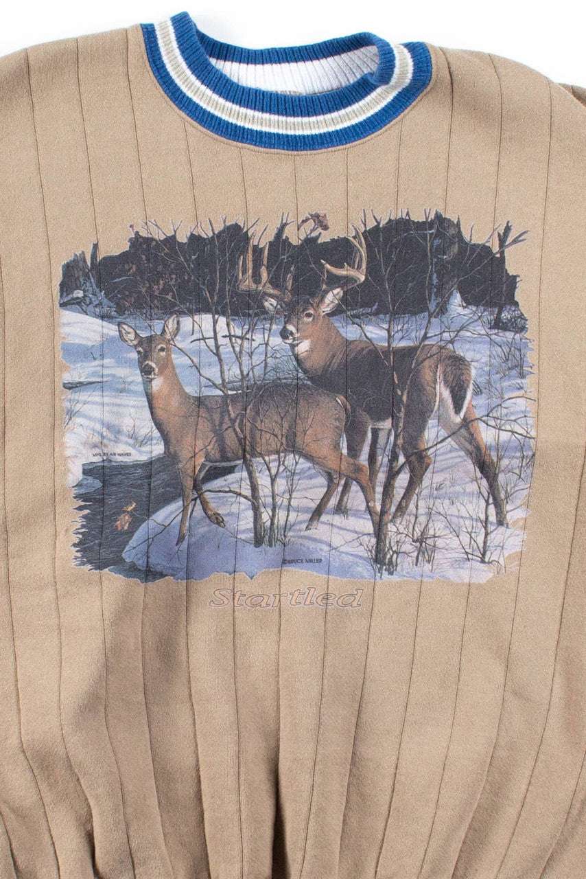 Startled Deer Quilted Sweatshirt