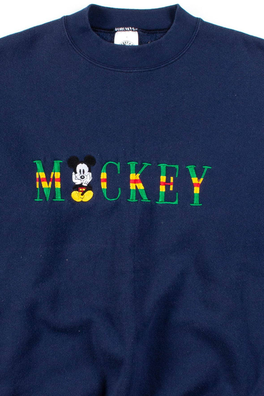 Striped Letter Mickey Sweatshirt
