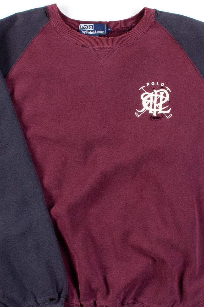 Distressed Polo Sweatshirt