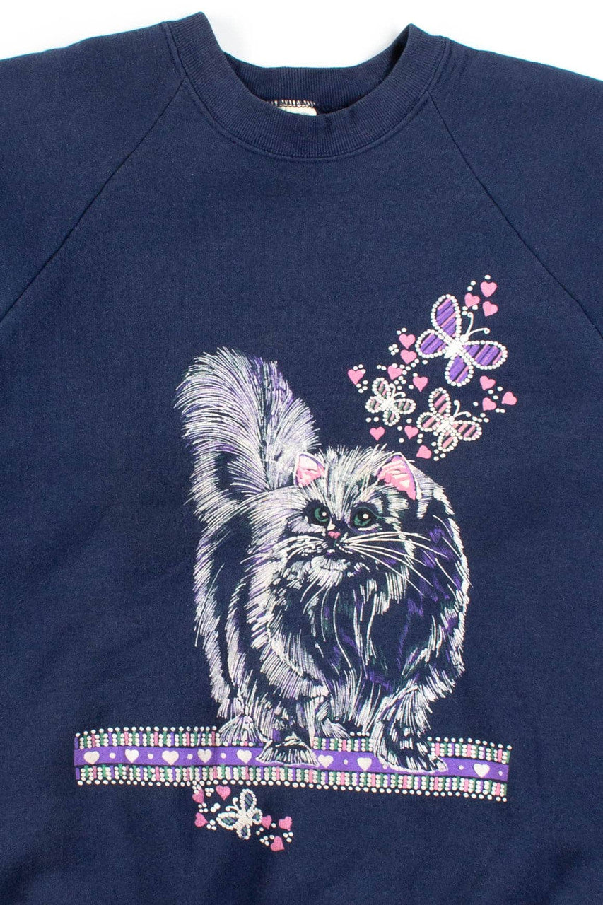 Longhair Cat Hearts Sweatshirt