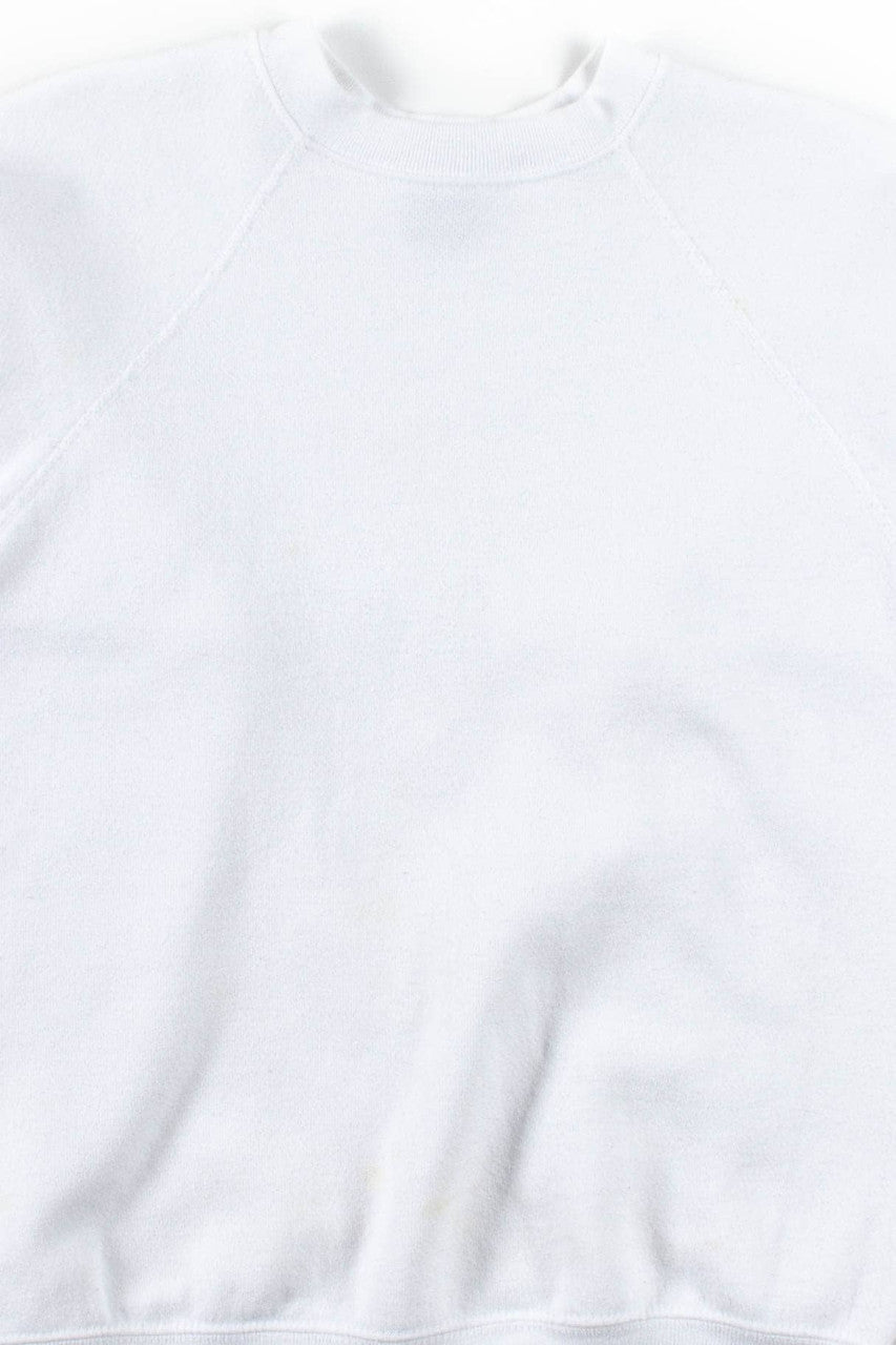 White Vintage Raglan Sleeve Sweatshirt