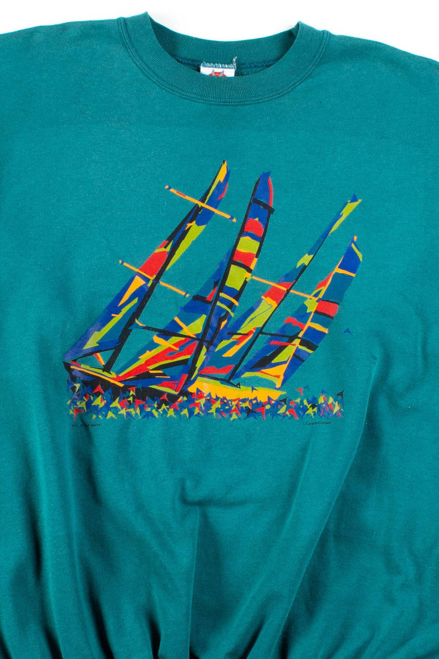Abstract Sailboats Sweatshirt