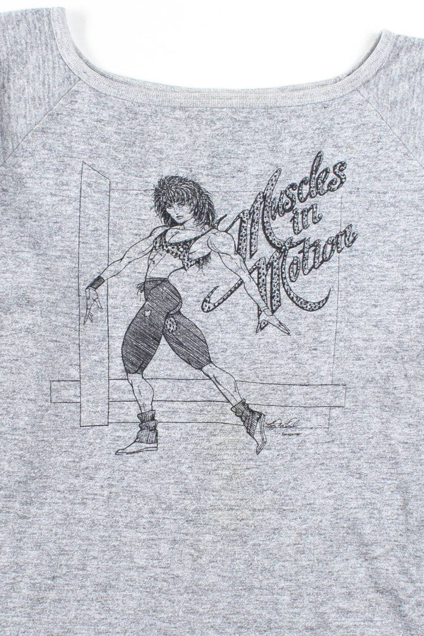 Muscles In Motion Cropped Vintage Sweatshirt