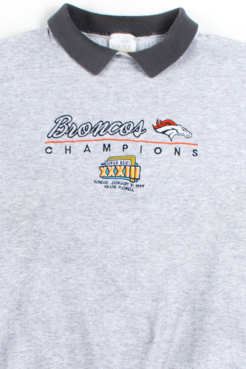 Super Bowl XXXIII Denver Broncos Collared Sweatshirt