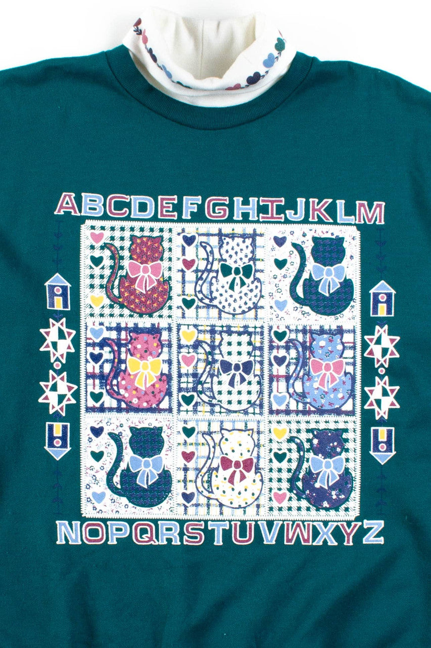 Green Alphabet Turtleneck Sweatshirt