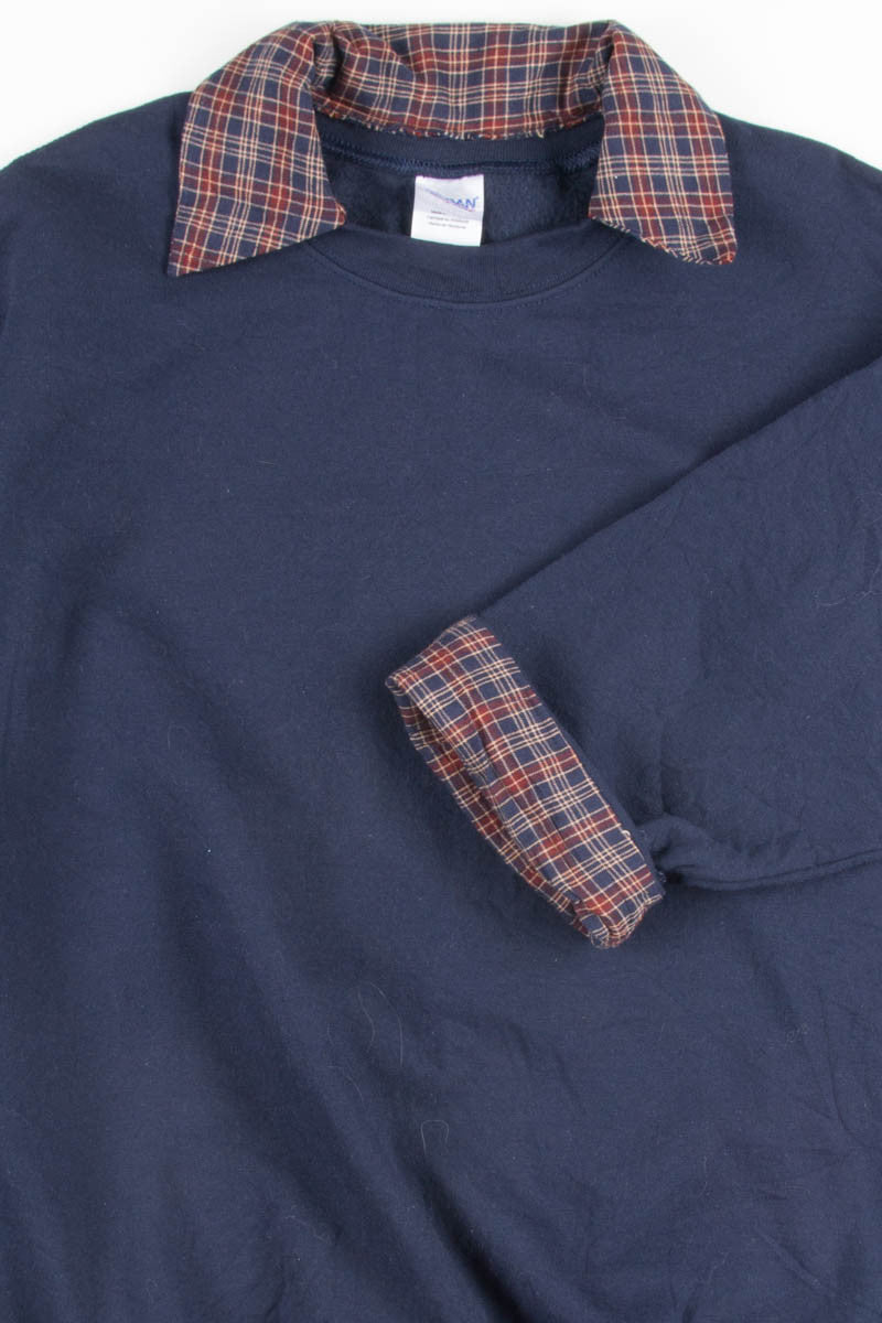 Plaid Cuffed Sweatshirt