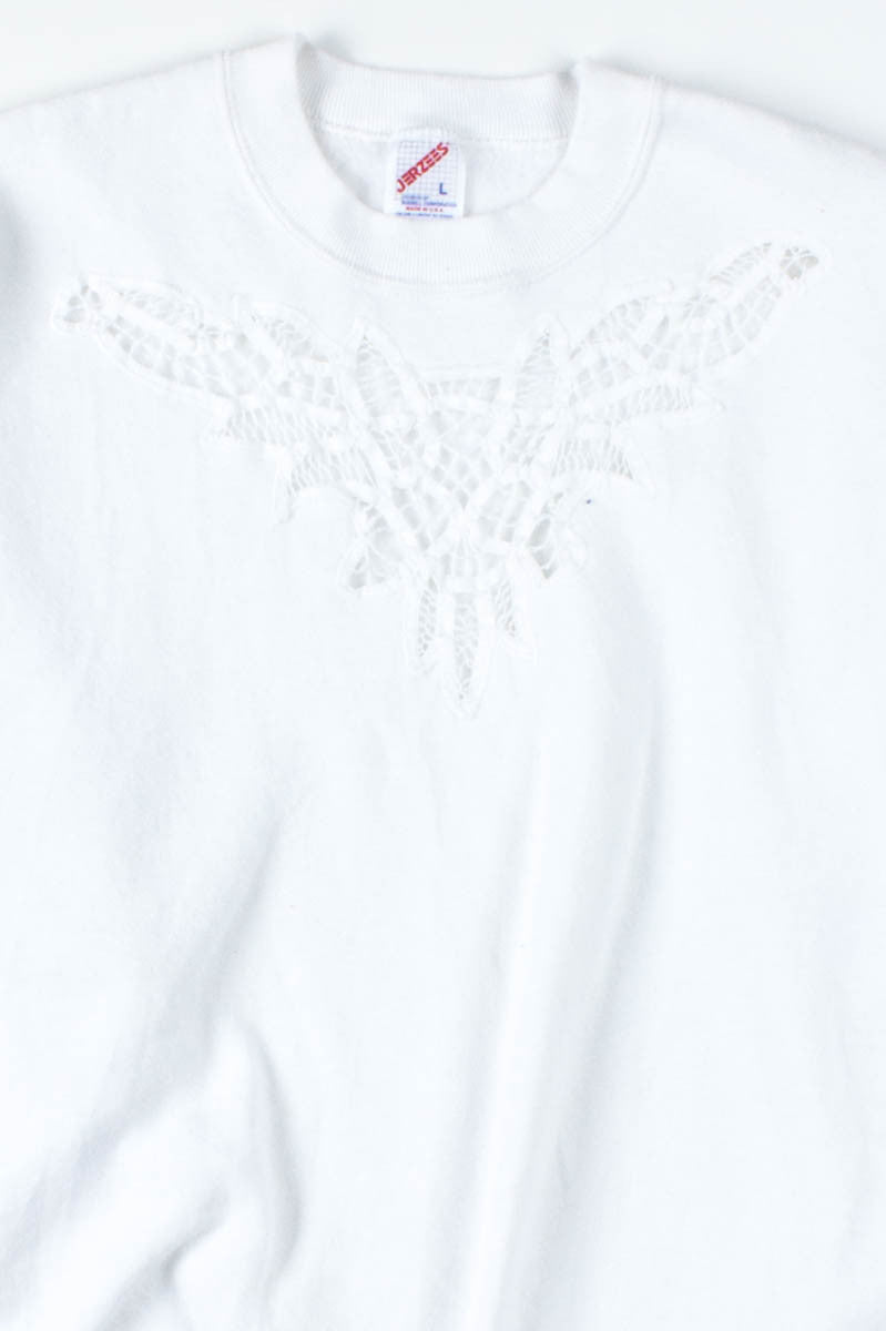 White Lace Sweatshirt