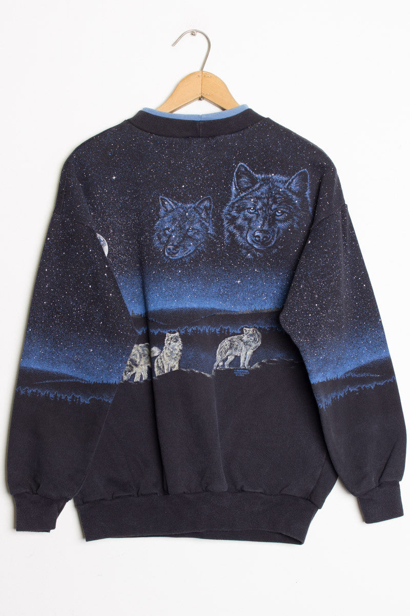 Vintage Wolves in the Sky Sweatshirt