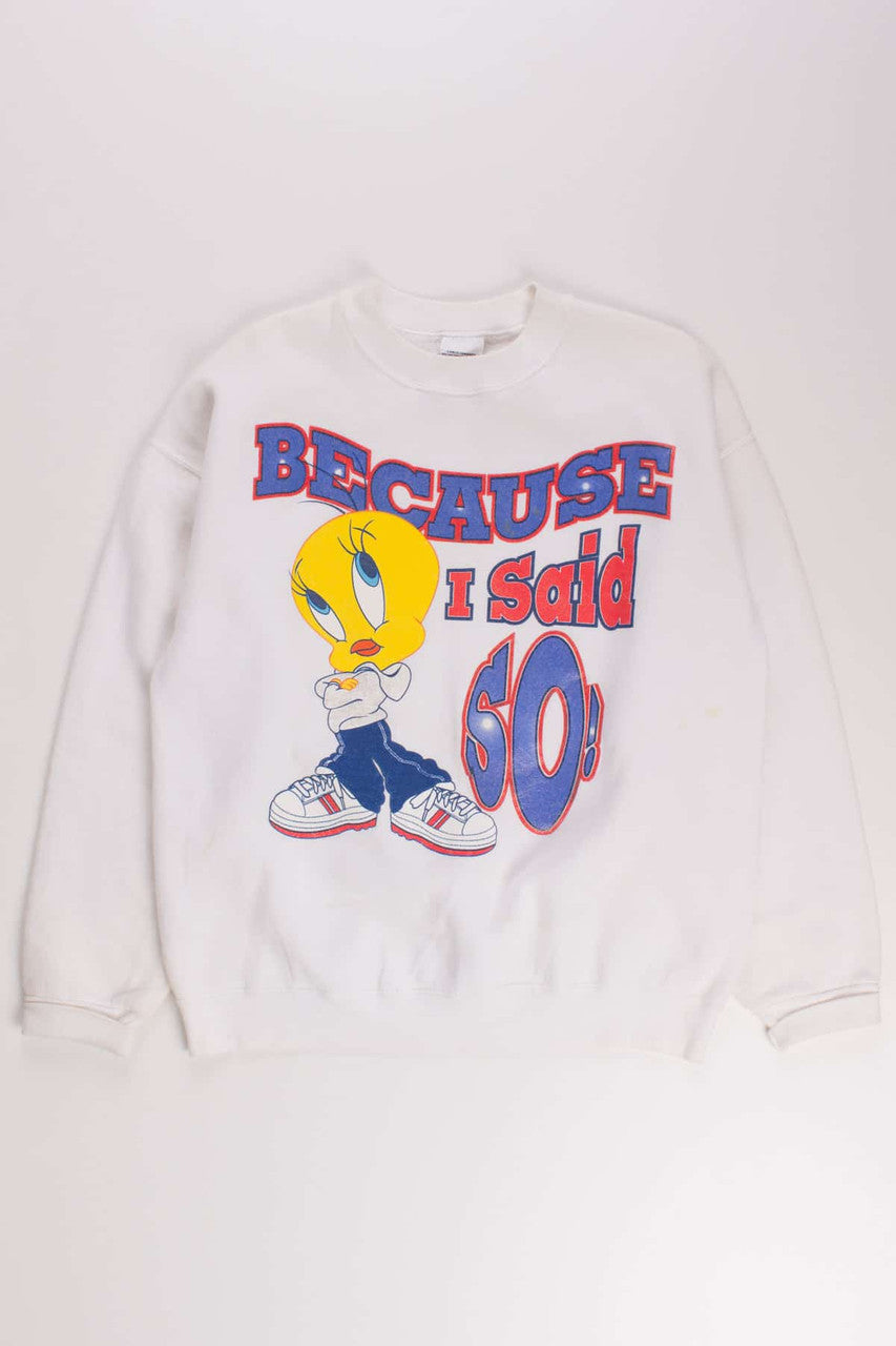 Tweety Bird Glitter Print Sweatshirt