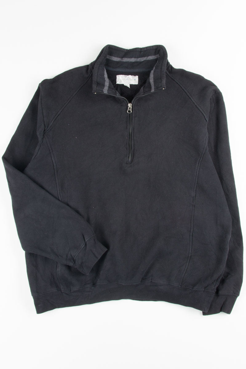 Black Zip Up Pullover Sweatshirt