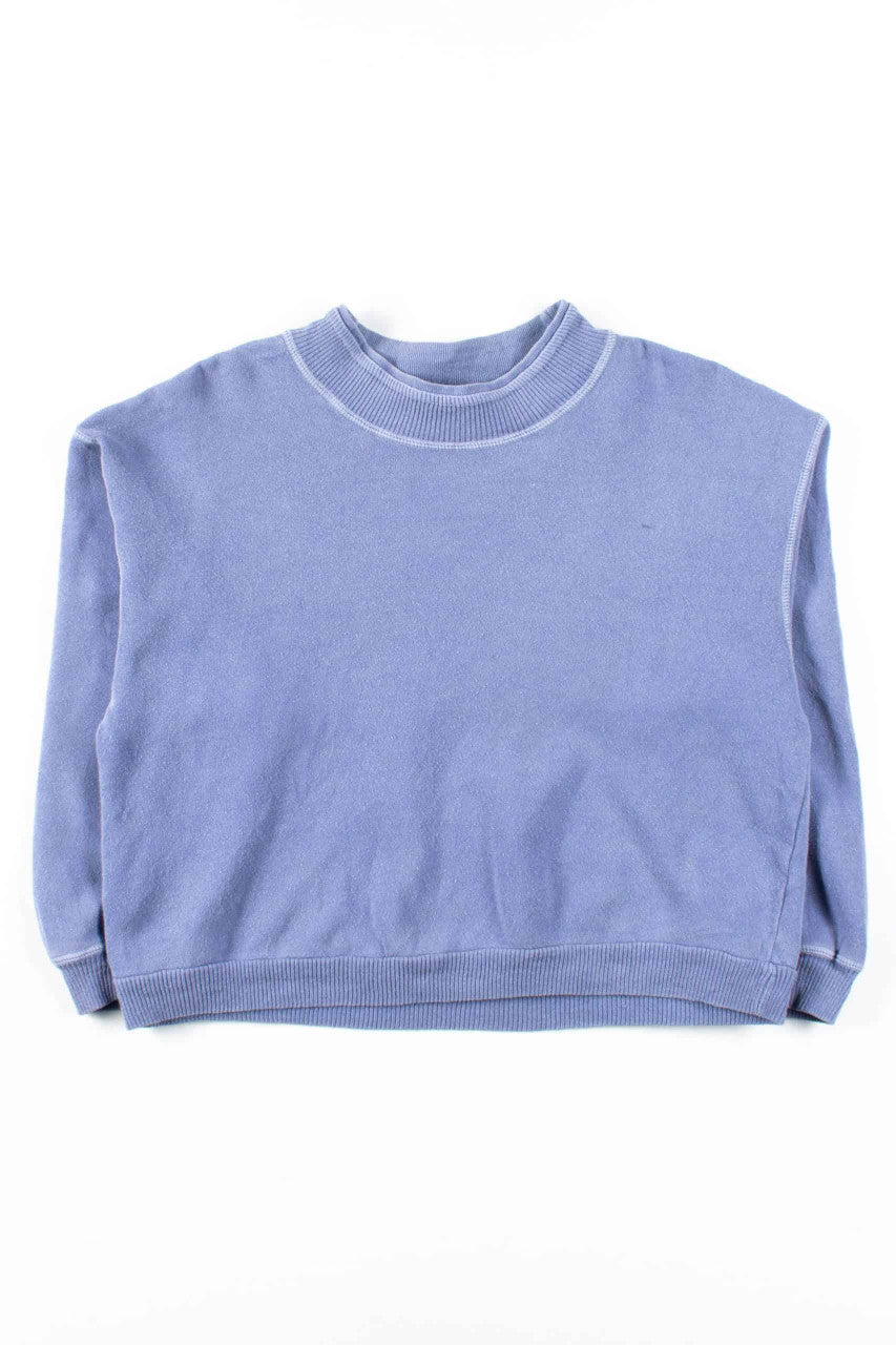 Lavender Ribbed Collar Sweatshirt