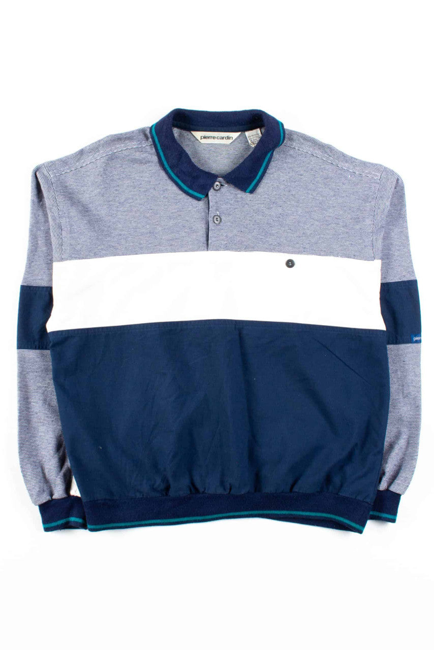 Navy & White Polo Sweatshirt