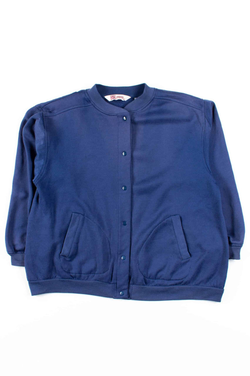 Blue Snap Button Up Sweatshirt
