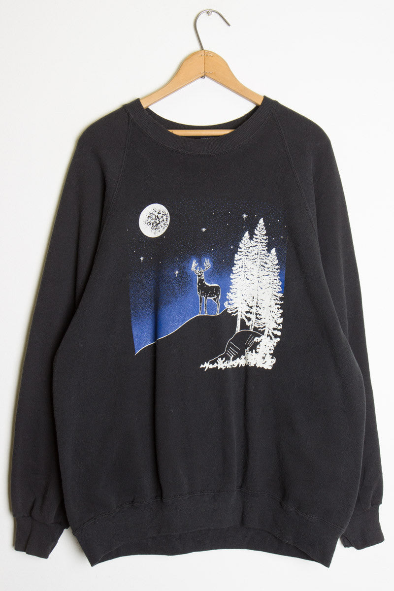 Moonlit Deer Vintage Sweatshirt