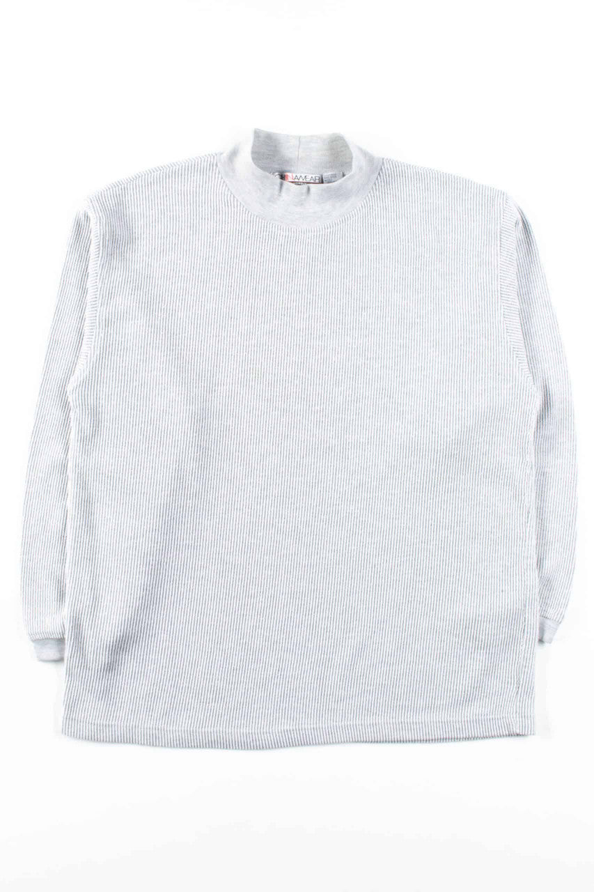 Grey Ribbed Pinstripe Sweatshirt