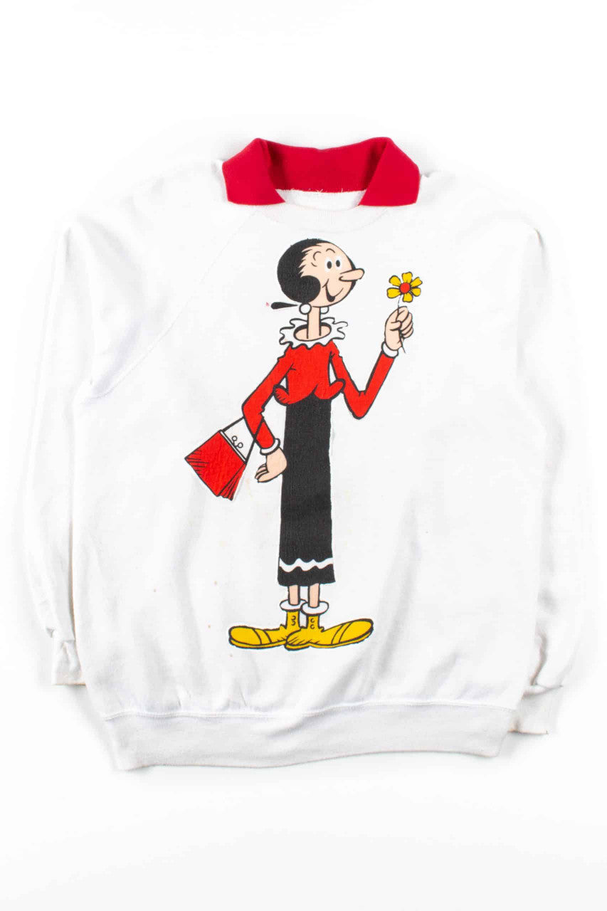 Olive Oyl Vintage Applique Sweatshirt