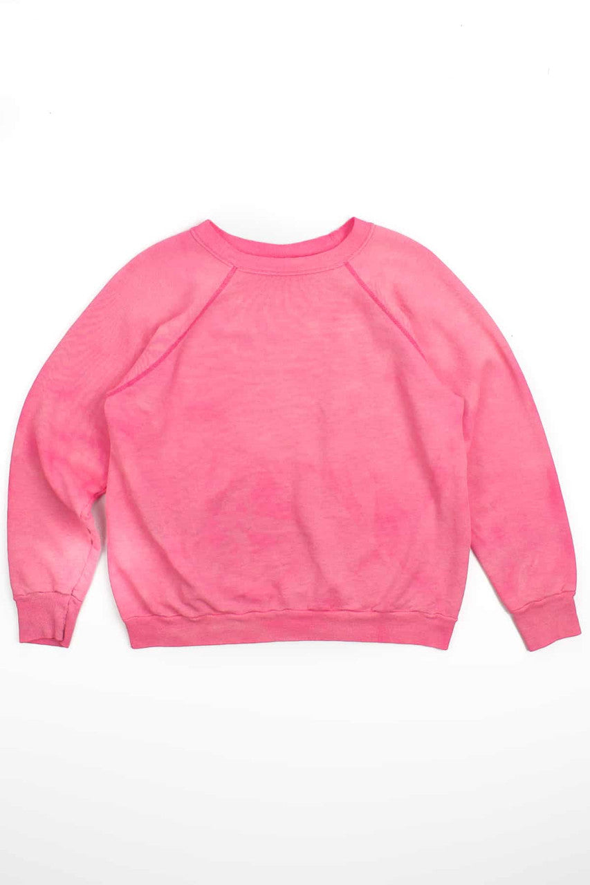 All-over Bleached Neon Pink Vintage Sweatshirt